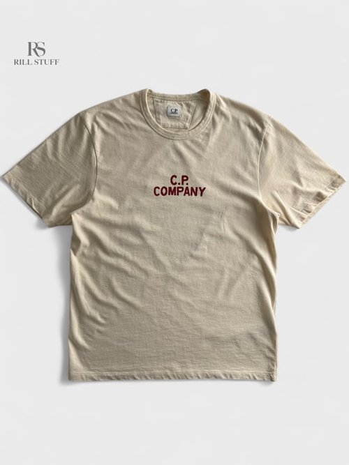 Футболка C.P. Company Natural Jersey Logo T-Shirt 'Beige'