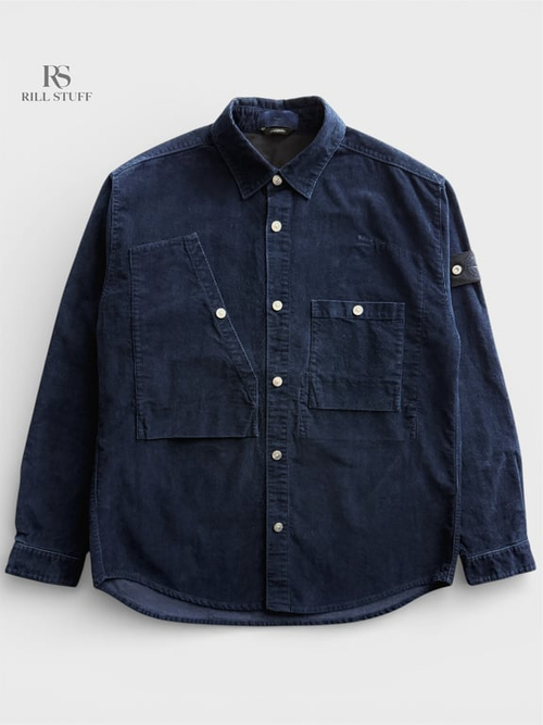 Рубашка-овершот Stone Island Comfort Fit Rinsed Cotton-blend Micro-corduroy Overshirt