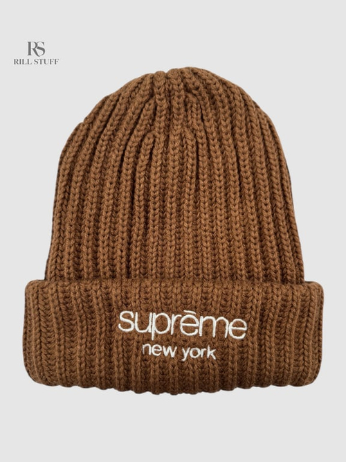 Шапка Supreme Chunky Rib Classic Logo Beanie