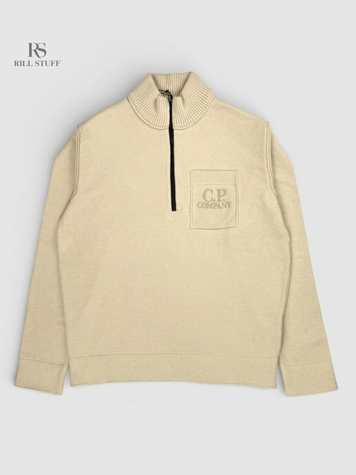 Свитер C.P. Company Soft Cotton Stretch Chest Pocket Half Zip Sweater