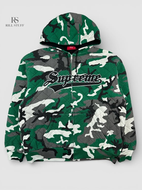 Худи на замке Supreme Quilted Zip Up Hooded Sweatshirt