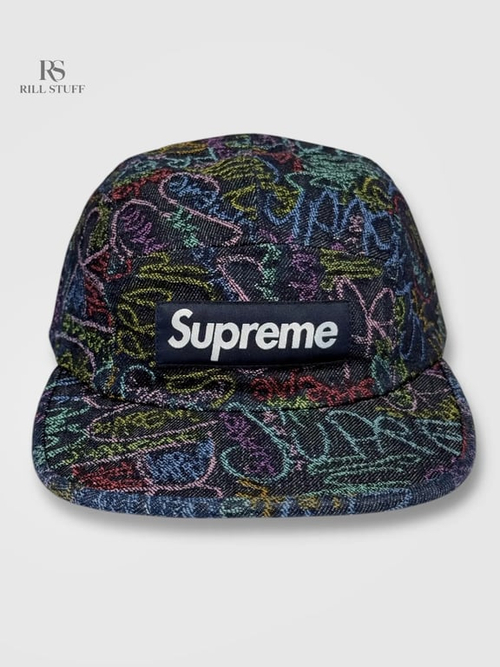 Кепка Supreme Handwriting Denim Camp Cap