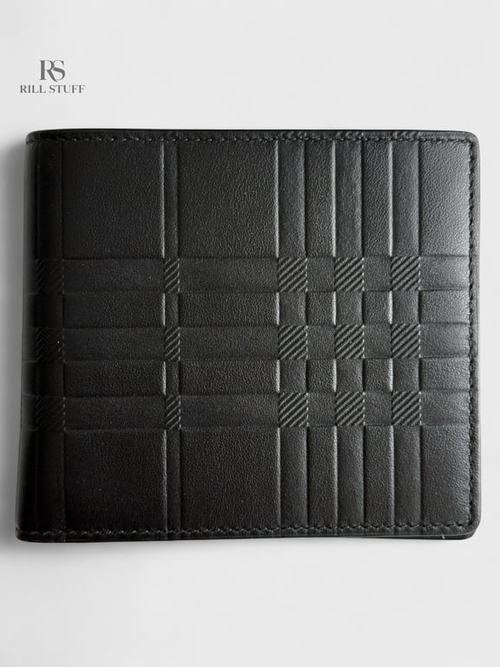 Кошелек Burberry Embossed Check Leather Bifold
