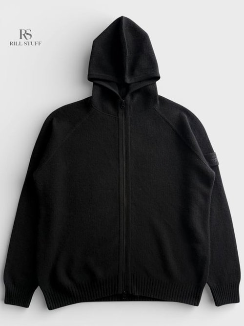 Вязаный джемпер с капюшоном из чистого кашемира Stone Island Ghost Piece