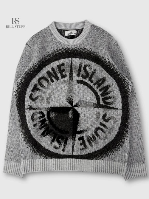 Свитер Stone Island Gauzed Effect Wool Blend Crewneck Sweater
