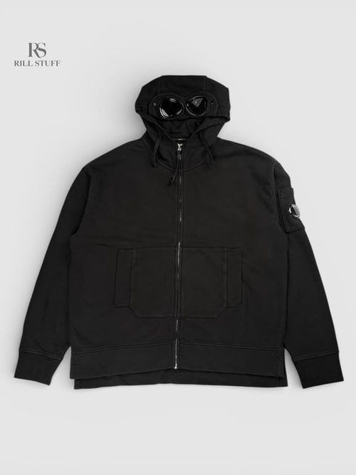 Худи на замке C.P. Company Brushed and Emerized Diagonal Fleece Boxy Goggle Sweatshirt