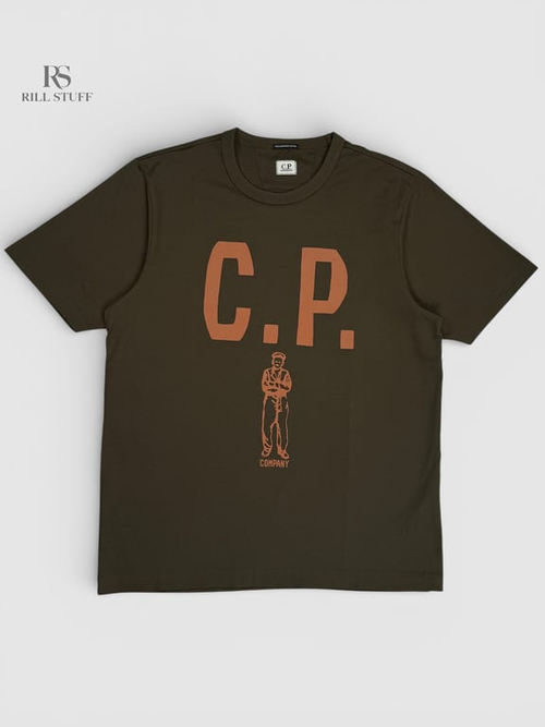 Футболка C.P. Company Mercerized 30/2 Jersey Twisted Short Sleeve Logo T-Shirt