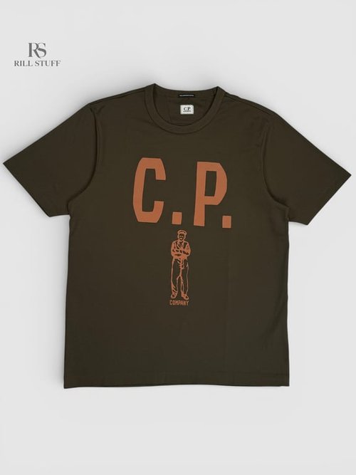 Футболка C.P. Company Mercerized 30/2 Jersey Twisted Short Sleeve Logo T-Shirt