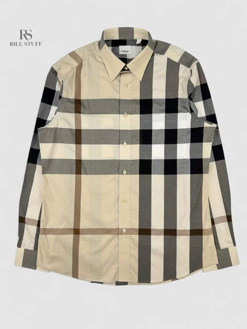 Рубашка Burberry 'Claverdon' Check Shirt in Modern Beige