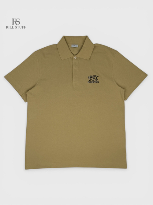 Поло Burberry Cotton Pique Polo Shirt with Lion Logo