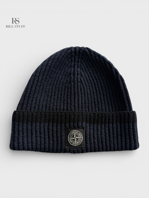 Вязаная шапка Stone Island Beanie Mixed Fabric Vanisé Full Rib RWS Wool