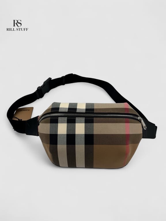 Сумка Burberry Sonny Check Canvas Belt Bag 'Taupe Brown'
