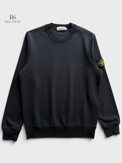 Свитшот Stone Island Organic Cotton Fleece Regular-fit Crewneck темно-синий