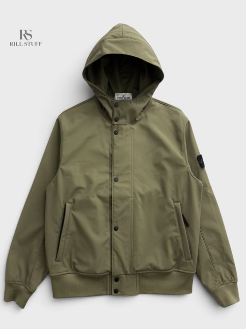 Куртка Stone Island Light Soft Shell-R Hooded Jacket темно-синяя