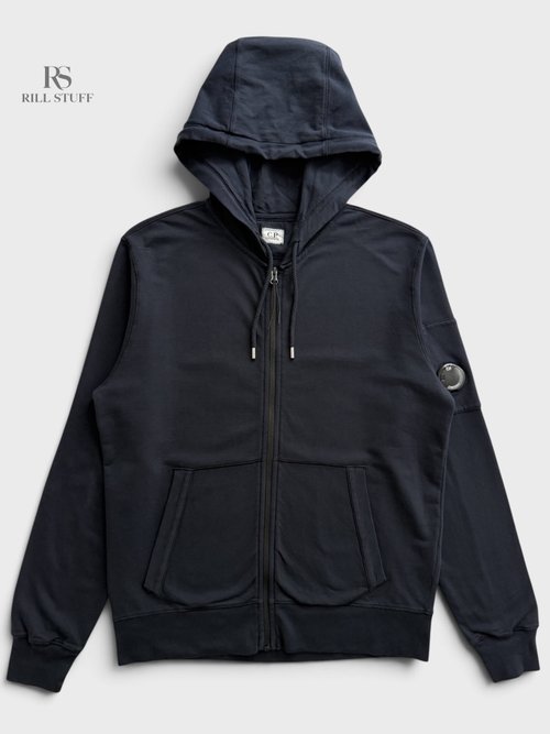Худи C.P. Company Light Fleece Lens Hoodie синее