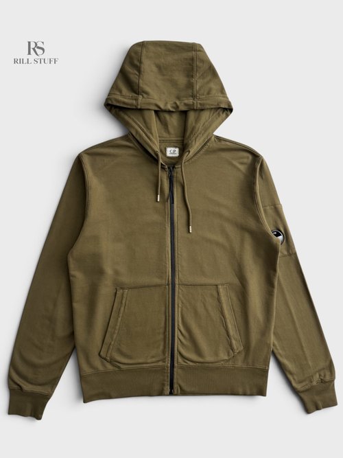 Худи C.P. Company Light Fleece Lens Hoodie синее
